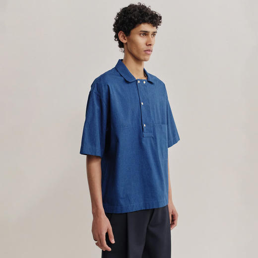 A Kind of Guise TAITA SHIRT 意大利制蓝染宽松剪裁短袖衬衫 商品图2