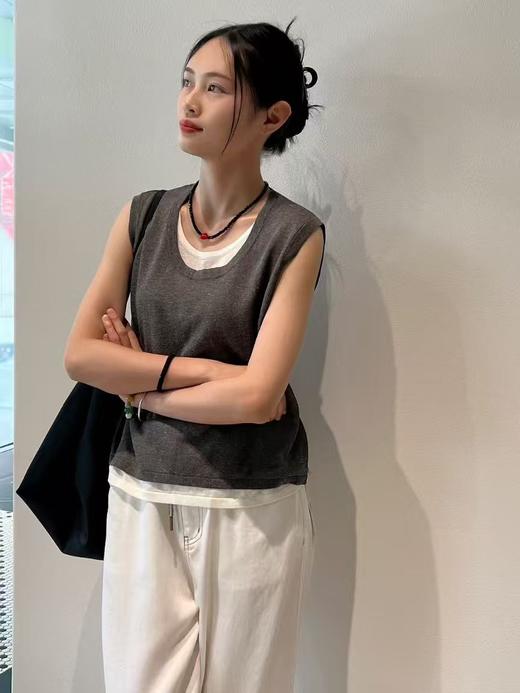 【门店同款】ENJOY秋季假两件套头针织背心 164245979 商品图0