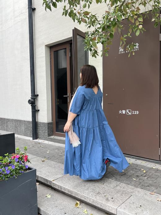 【群内福利】【纯棉V领连衣裙】上好棉料，柔软舒适、亲肤不易静电 干爽透气、不易缩水 纯棉面料立体剪裁抽皱 商品图1