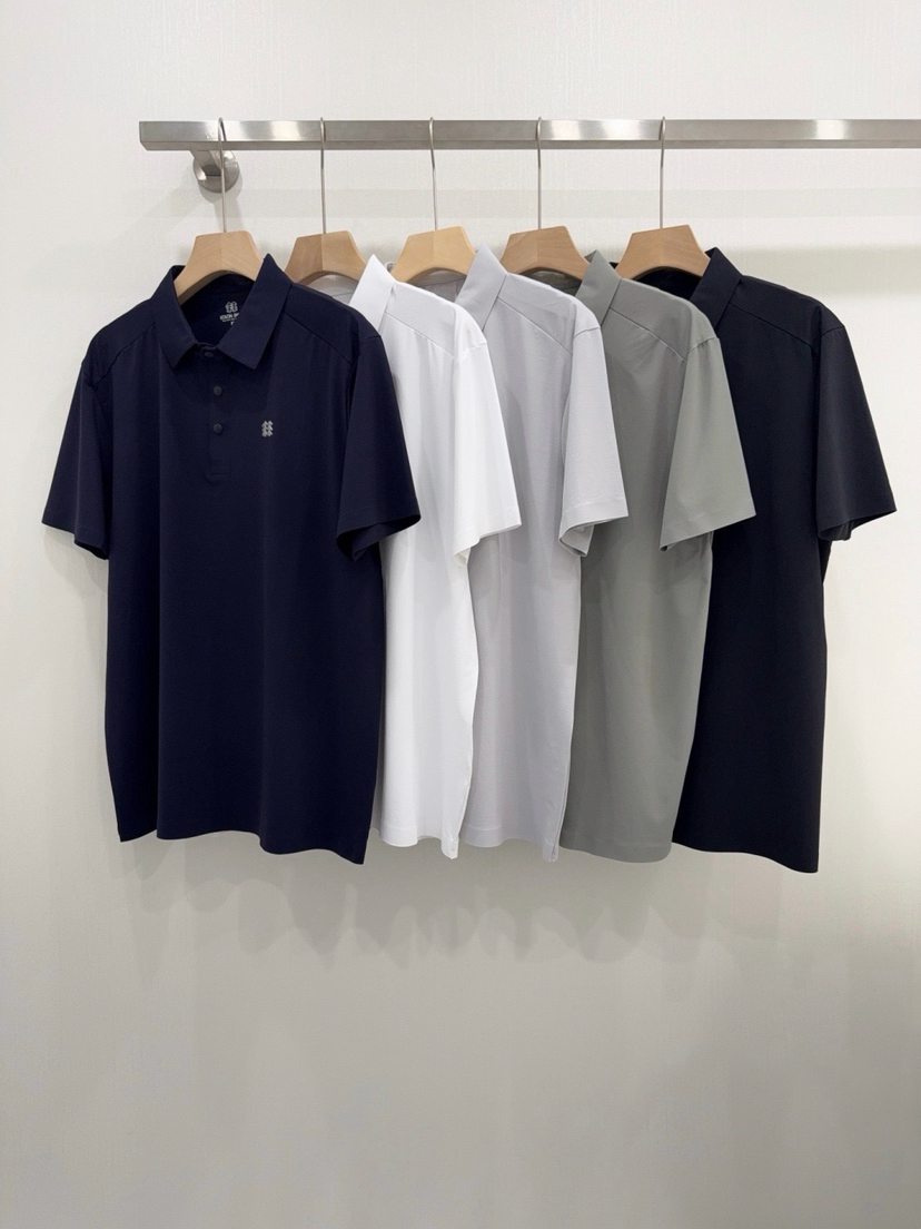 410-1 两棵树 压胶工艺 速干排湿抗菌 男士翻领短袖 跑量特价