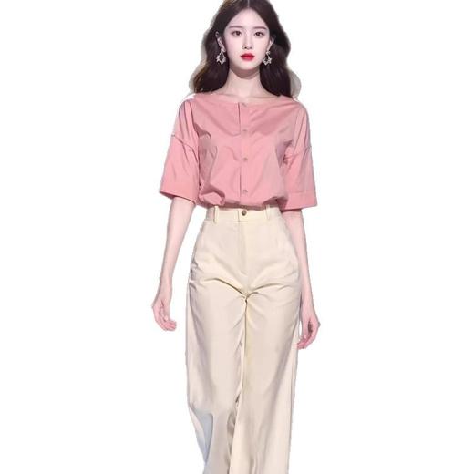 高级感大方得体气质小香风职业f短袖阔腿裤套装 商品图4