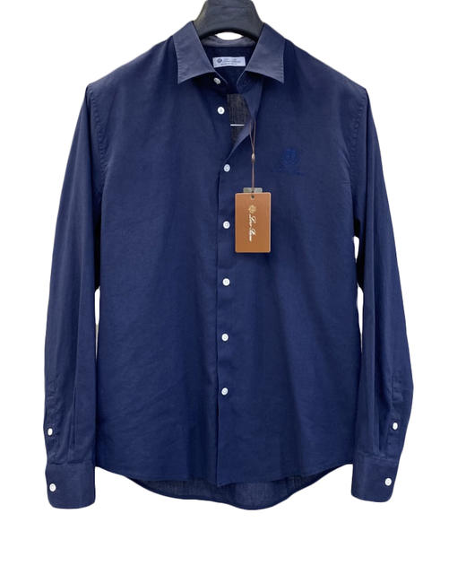 男款刺绣亚麻长袖衬衫la015 商品图0