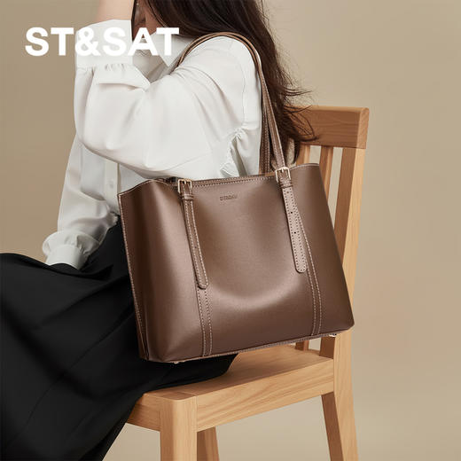 星期六复古美拉德风大容量单肩托特包SSD521A0HL 商品图2