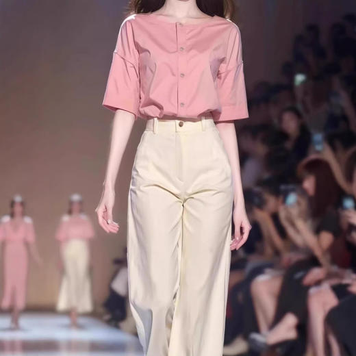 高级感大方得体气质小香风职业f短袖阔腿裤套装 商品图3