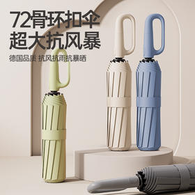 【全自动环扣雨伞】一秒开合 72骨 便携加大加厚加固挂钩折叠晴雨两用！