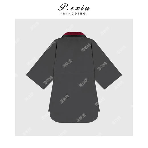 04-3潘依绣丁丁宠粉100%棉重磅Polo领廓形双层领边短袖T恤 W-63376 商品图1