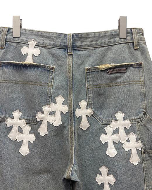 男款毛边十字架休闲短裤la009 商品图2