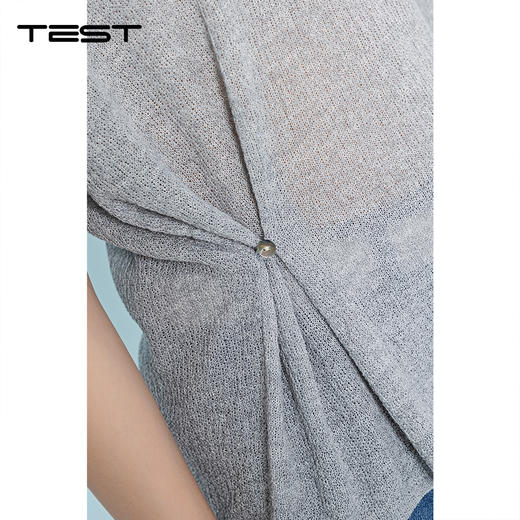 夏上新V领收腰遮肉显瘦不挑身材百搭通勤针织衫1262067 商品图3