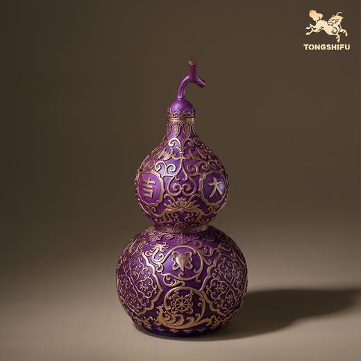 铜师傅《紫气临门》紫气东来招财葫芦紫铜摆件中式办公室装饰礼品 商品图6