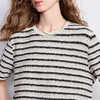 初语条纹T恤女新款小香风圆领合体时尚重工上衣8621032 商品缩略图3