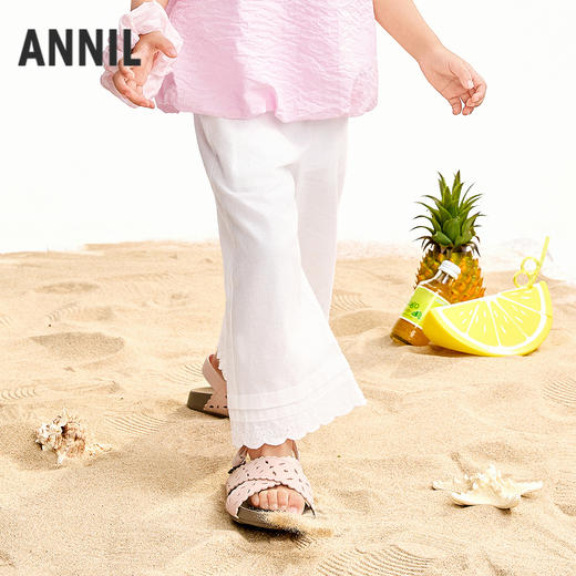 【实体店同款】女童全腰梭织九分裤夏季新款安奈儿童装XG626209 商品图2