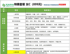 慈铭体检-特惠套餐（女）C