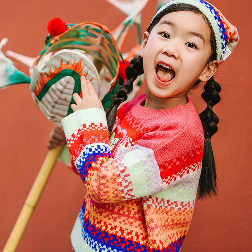 [密扇联名]迷你巴拉巴拉女童儿童毛衣柔软亲肤保暖新年毛衫拜年服 商品图2