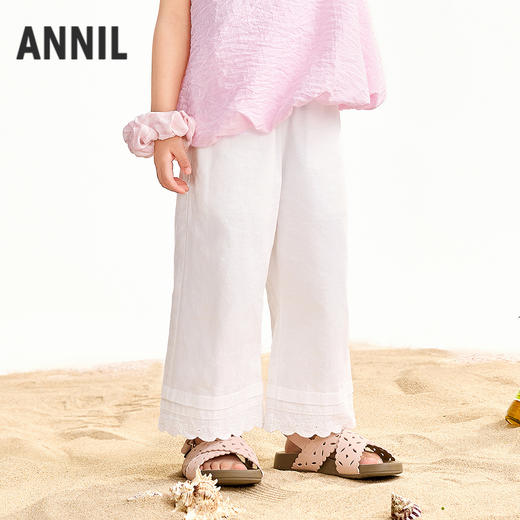 【实体店同款】女童全腰梭织九分裤夏季新款安奈儿童装XG626209 商品图0
