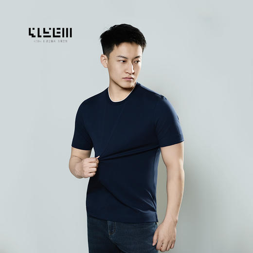 4158m  简初SILK轻奢圆领T恤 商品图3