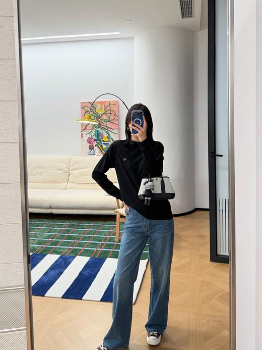 普拉达 三角标长袖T恤 商品图5