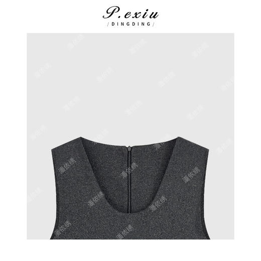 04-3潘依绣丁丁宠粉赫本极简风褶皱宽松显瘦圆领无袖连衣裙 M9252 商品图2