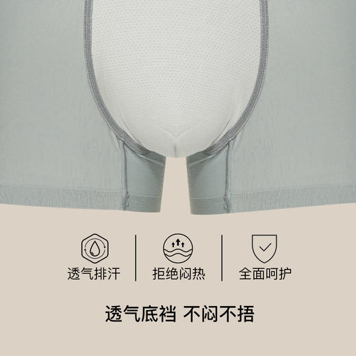 【满3条/6.7折】【秀黛】男冰丝提花无痕平角裤无痕防夹臀U型囊袋平角裤W5330011T【门店同款】 商品图2