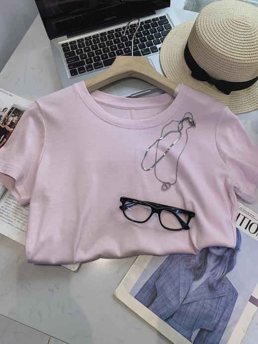 天丝羊毛后背拼缝圆领短袖  26Y04047- 商品图10