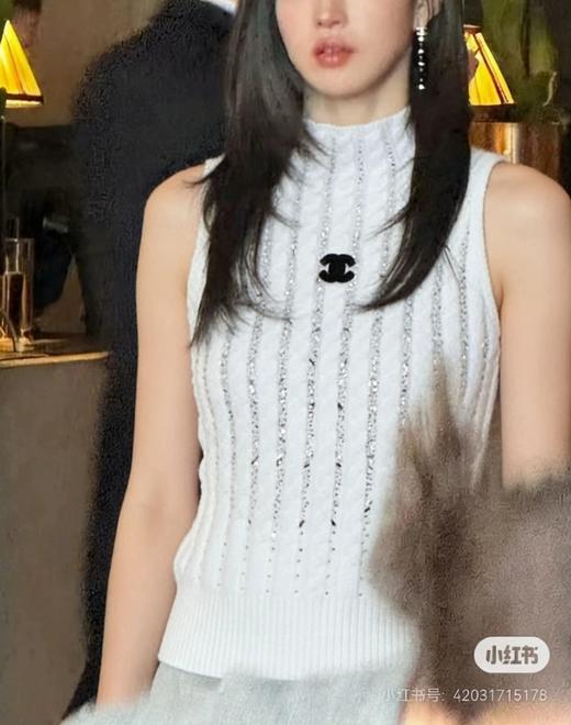 女款闪钻立领针织背心fe025 商品图3