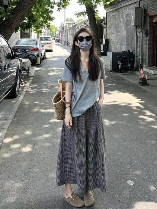 <曾小咸推荐> 4.10新品上新 T恤+格子阔腿裤休闲套装 日常189/套！ 活动价99/套！单件T恤59！单件阔腿裤79！【预售款，预计3-15天发货】 商品图2