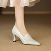 【预售5天】法式优雅气质尖头高跟鞋女春季小皮鞋新款浅口水钻粗跟单鞋RS&7077 商品缩略图0