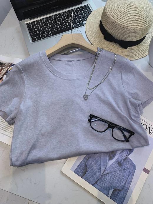 天丝羊毛后背拼缝圆领短袖  26Y04047- 商品图8