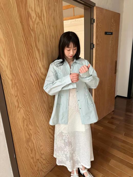 nothe Case布然/NC261813/ 「沙滩轻语」米白色度假感无袖拼接蕾丝绣花针织连衣裙 商品图3