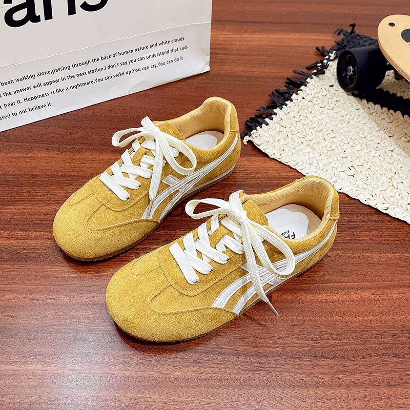XY/回力1927黄色反绒皮系带平底透气百搭休闲运动鞋25318