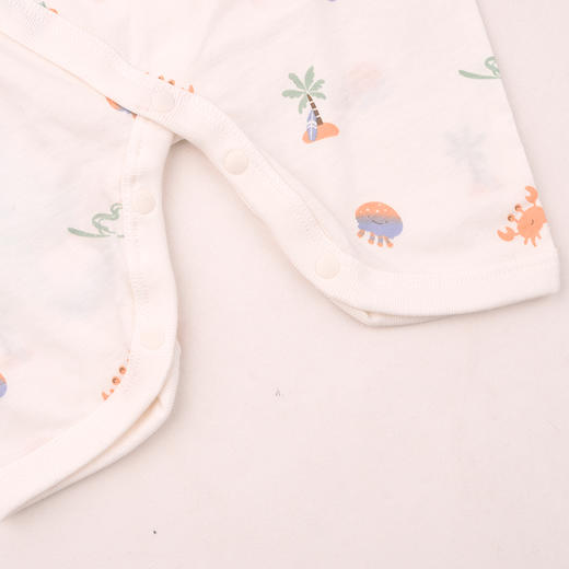 棉果果夏季新品男童女童新生儿纯棉凉感防蚊5A抗菌长袖蝴蝶连体衣M201726226207 商品图1