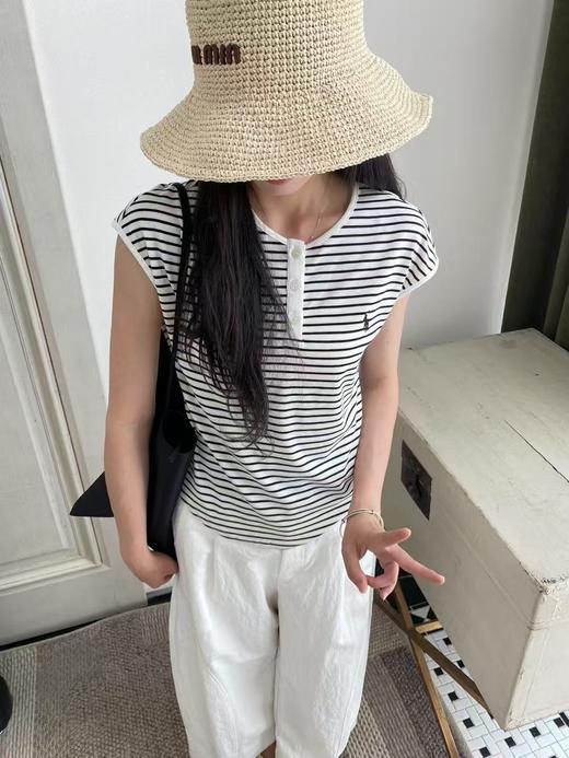 【门店同款】ENJOY夏季韩版刺绣条纹T 162805784 商品图5