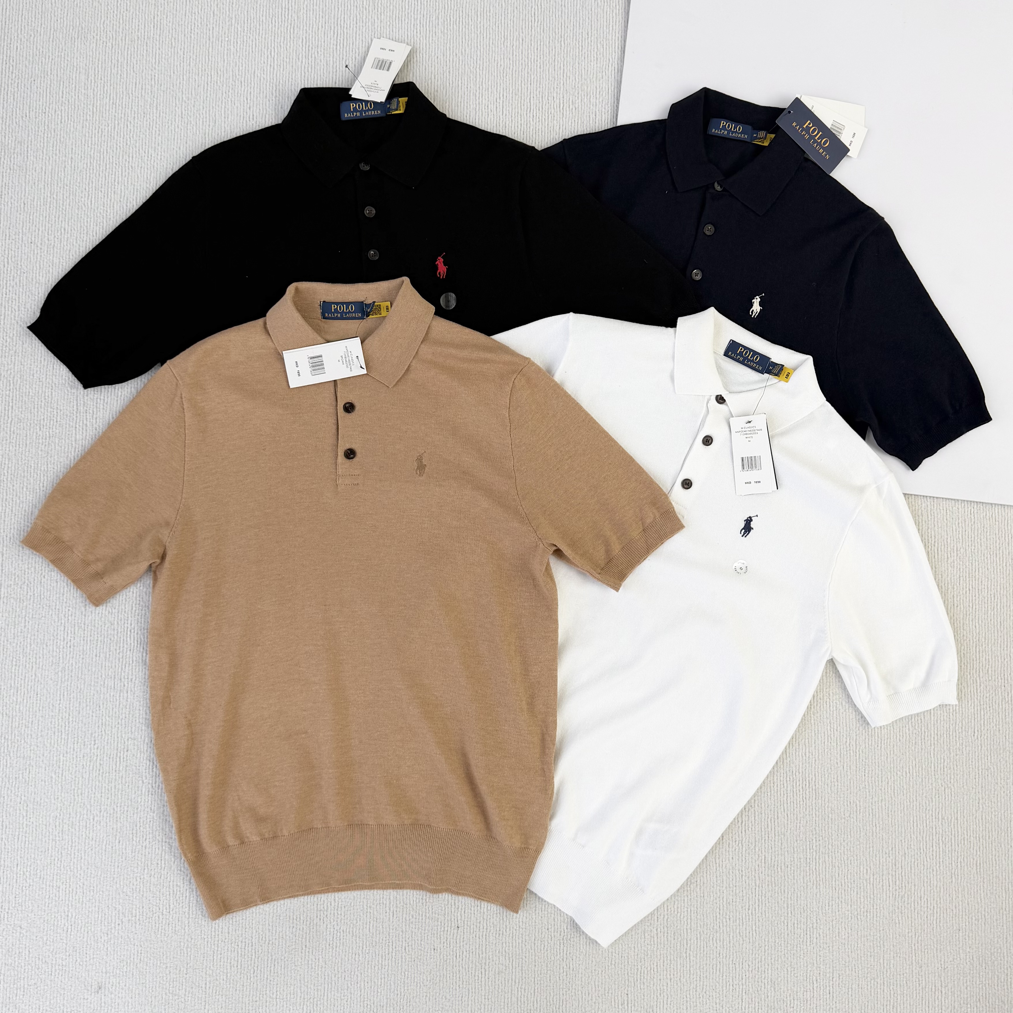 拉夫劳伦经典款三粒扣 翻领男士针织短袖 Polo 衫