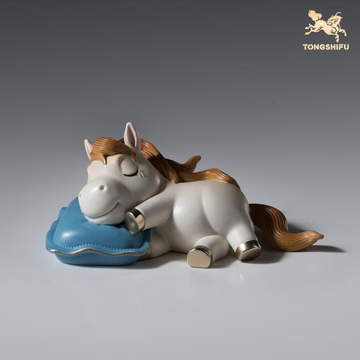 铜师傅《梦圆》创意可爱马摆件 治愈系桌面装饰品 工位解压礼品 商品图3