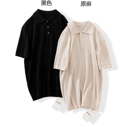 【lyyk-F88010】男子透气亚麻针织休闲百搭短袖POLO衫！！ 商品图2