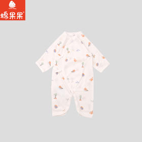 棉果果夏季新品男童女童新生儿纯棉凉感防蚊5A抗菌长袖蝴蝶连体衣M201726226207
