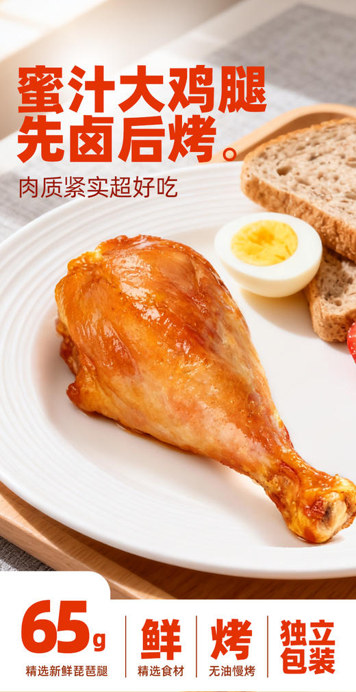 【春游搭子】鲁小吉蜜汁大鸡腿65g*12根 独立包装卤味熟食开袋即食工厂直发 商品图5