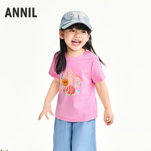 【实体店同款】女童圆领短袖上衣夏季新款安奈儿童装XG621203 商品图1