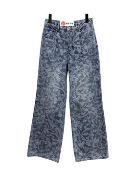 女款印花牛仔长裤la