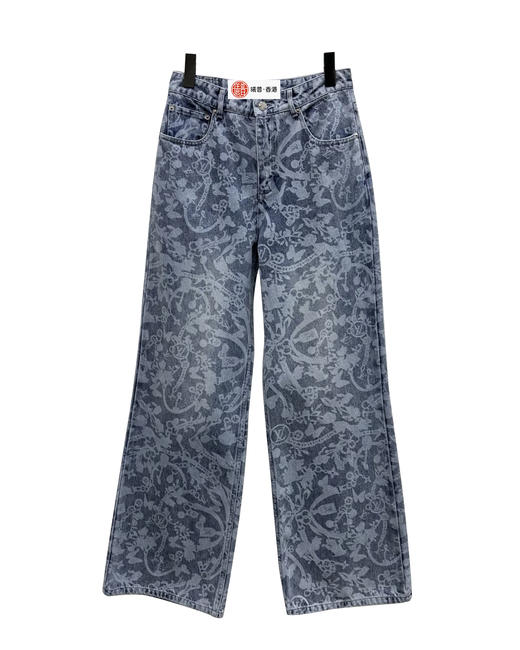 女款印花牛仔长裤la 商品图0