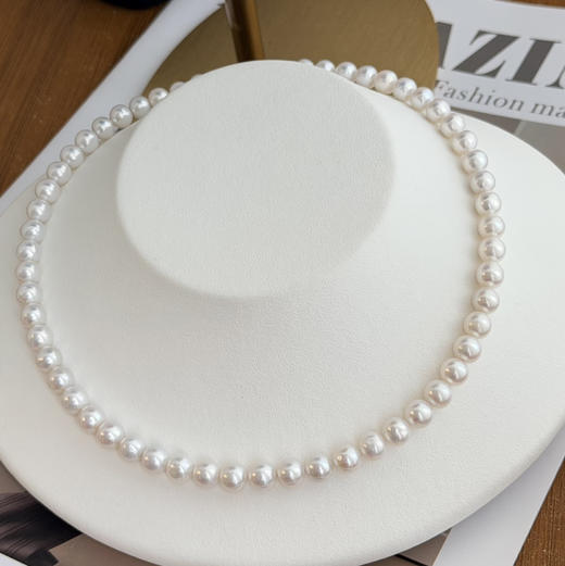 6.5-7.5mm ji光小澳白视觉感 淡水珍珠 白亮唯美 小微瑕完全不影响佩戴 限量小团8条售完即止 商品图5