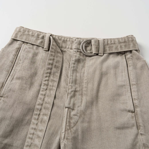 “工装美学”100斜纹牛仔棉宽松弧形腰带牛仔裤431NS042 商品图2