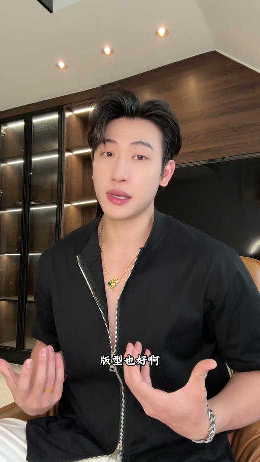 26T231SDSA男装2026新款高贵轻奢极简风纯色拉链开衫短袖T恤百搭宽松潮 商品图0