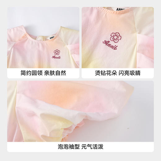 【实体店同款】女童短袖连衣裙夏季新款安奈儿童装AG623149 商品图4