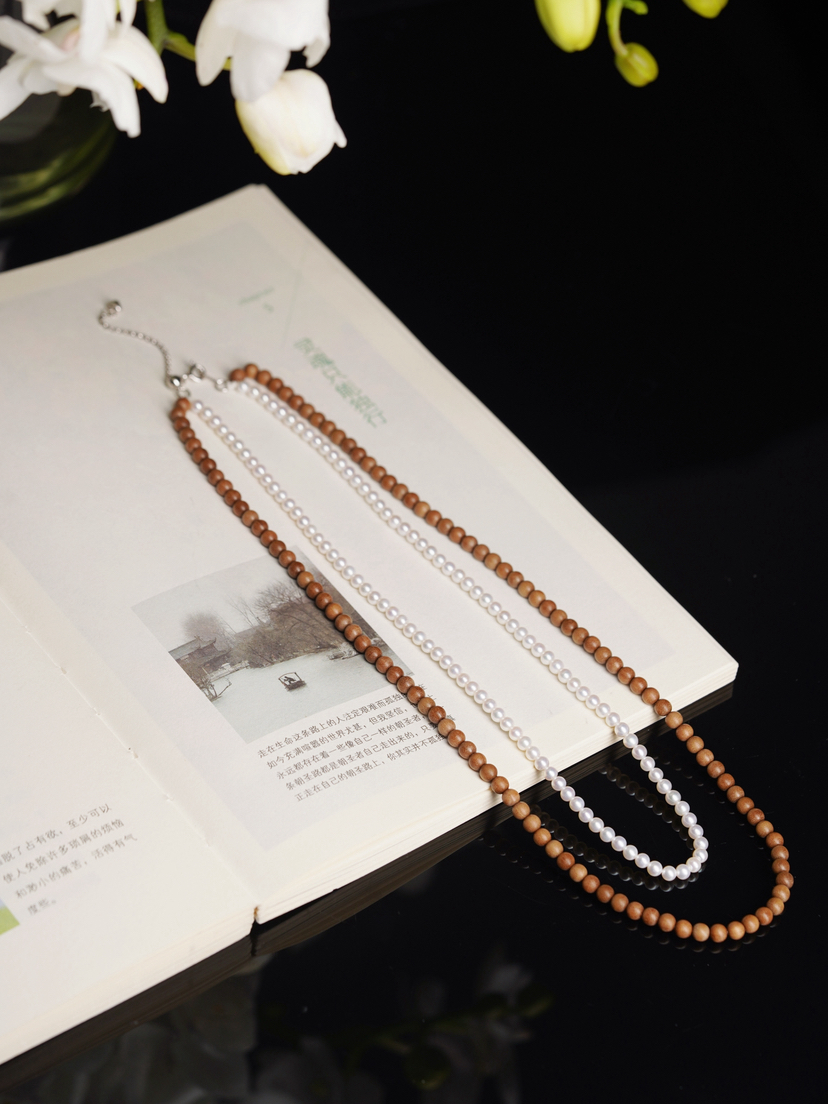 老山檀珍珠项链