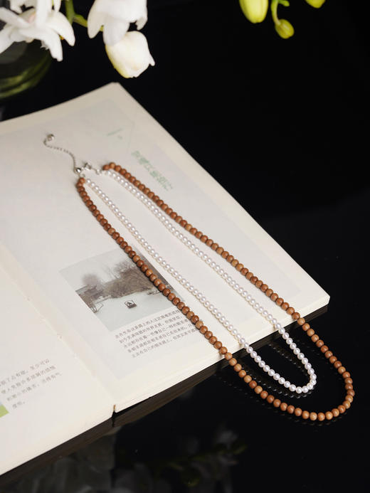 老山檀珍珠项链 商品图0