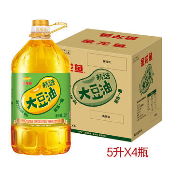 金龙鱼 食用油 精选大豆油5L*4箱装 家用商用整箱 /粮油调味 /食用油 /大豆油 商品图1