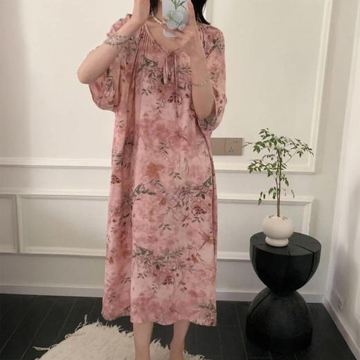 强烈推荐！超~舒服~凉快的睡裙！【超值2件！单拍不发，加购2件到手69元】it hut 绵绸长裙 可居家可外穿 宽松舒适 7款花型可选 商品图3