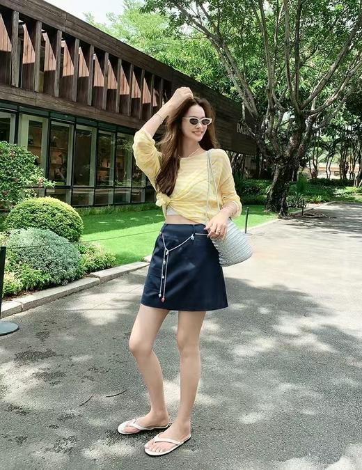 直发 柠檬气泡~凉感天丝亚麻~设计感薄款防晒罩衫上衣长袖【JS3699377 】 商品图3