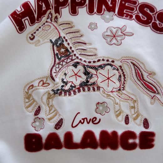 直发 柜价800+唐嫣同款EP 植绒字母刺绣小马短袖T恤 商品图2