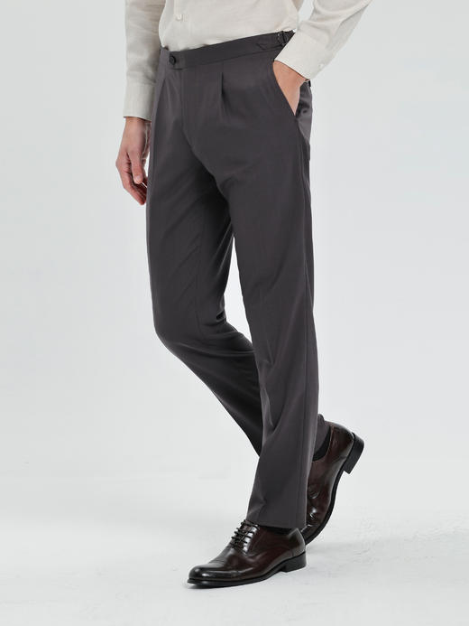 callisto咖色舒尔特鸟眼纹绵羊毛西裤 商品图3